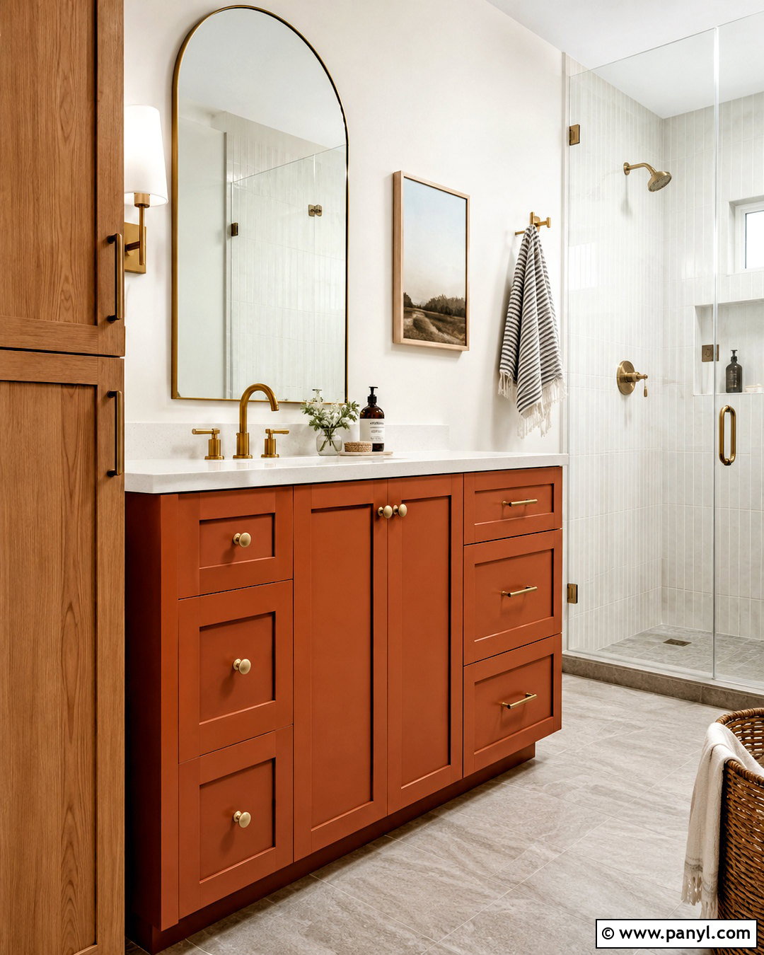 Orange Bathroom Vanity - 20 orange interior ideas