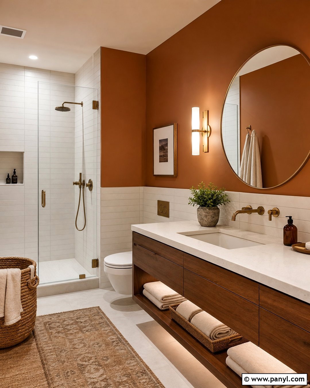 Orange Brown Bathroom Wall - 20 Orange Brown Wall Ideas