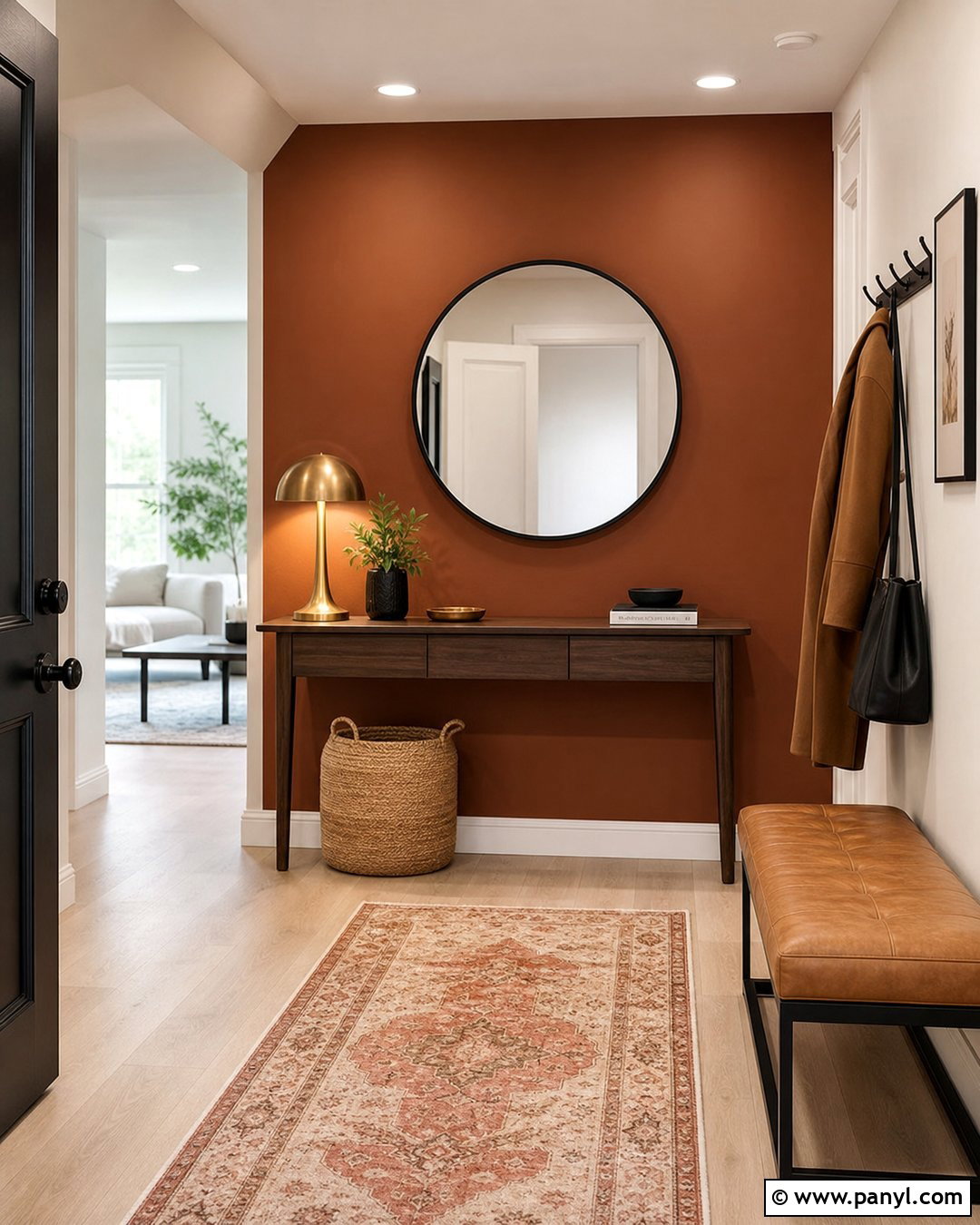 Orange Brown Entryway Wall - 20 Orange Brown Wall Ideas