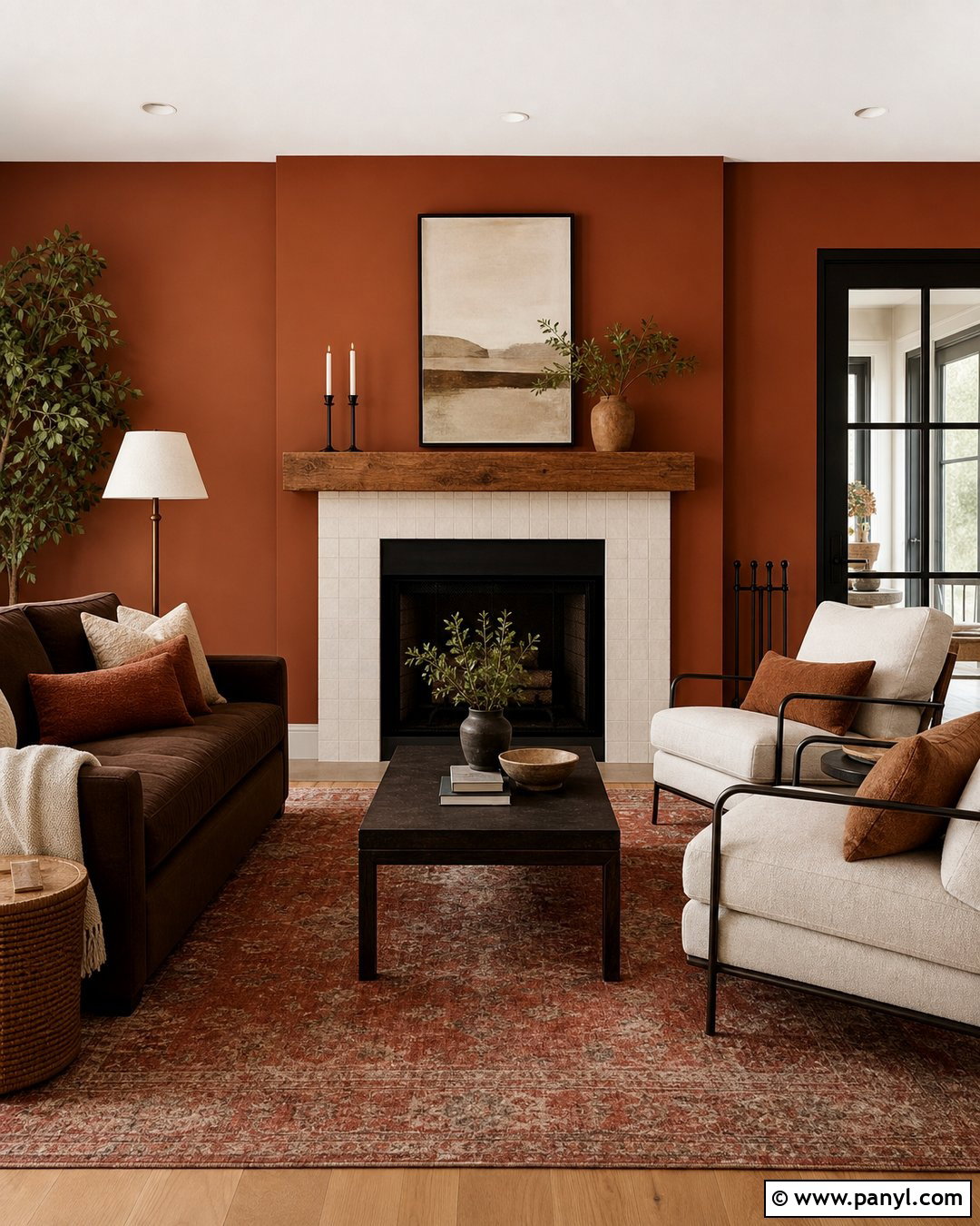 Orange Brown Fireplace Wall - 20 Orange Brown Wall Ideas