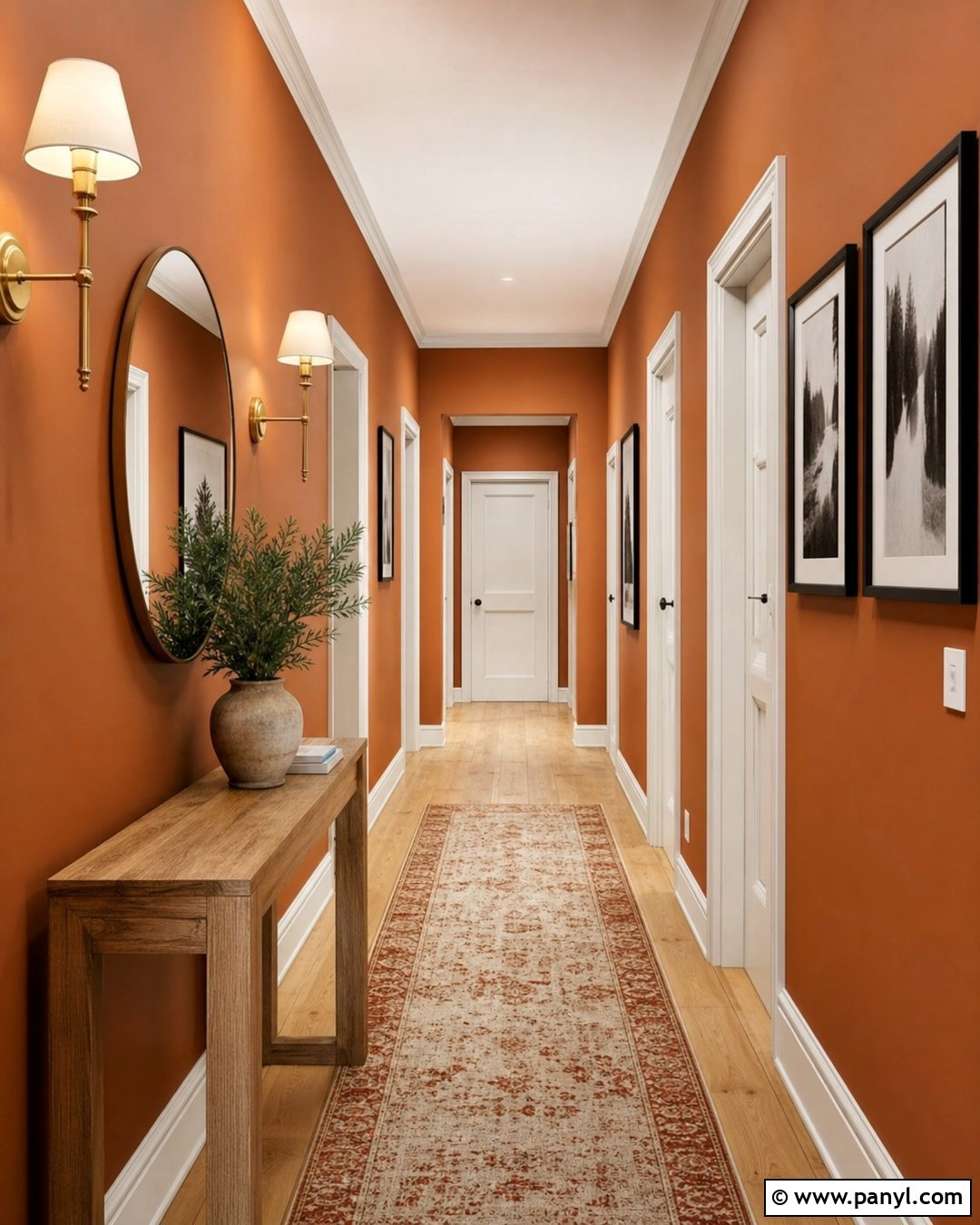 Orange Brown Hallway Wall - 20 Orange Brown Wall Ideas