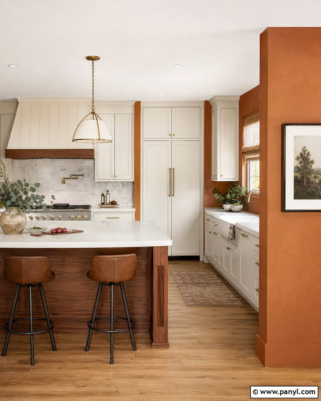 Orange Brown Kitchen Wall - 20 Orange Brown Wall Ideas