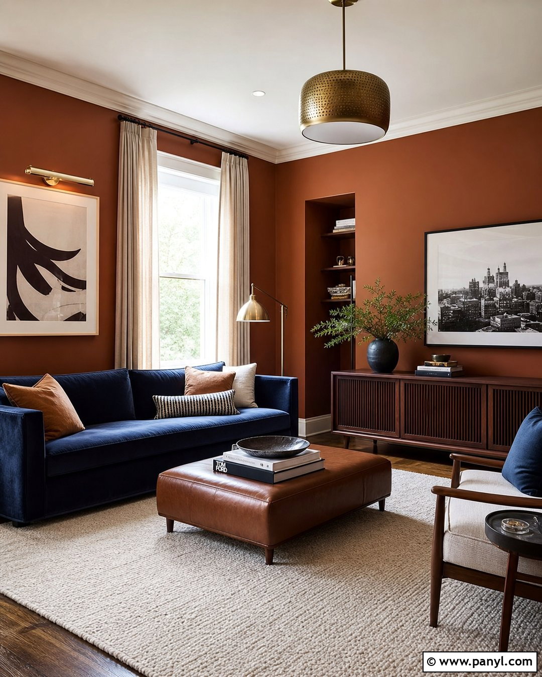 Orange Brown Wall With Navy Blue - 20 Orange Brown Wall Ideas