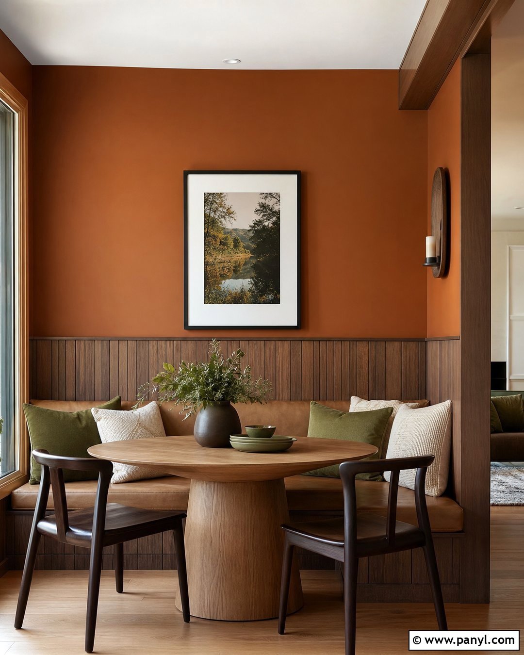 Orange Brown Wall With Wood Paneling - 20 Orange Brown Wall Ideas