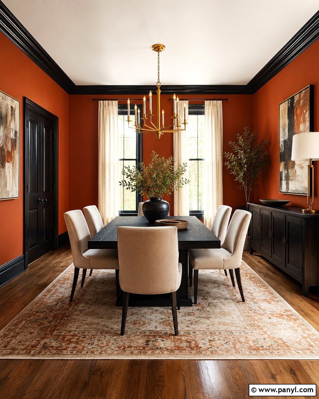 Orange Dining Room Walls With Black Trim - 20 black and orange walls