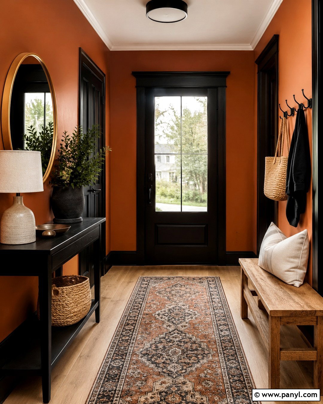 Orange Entryway Walls With Black Doors - 20 black and orange walls