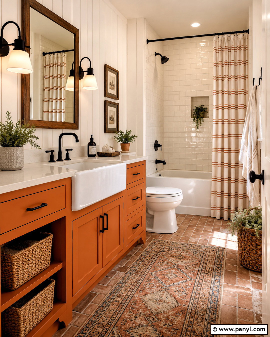 Orange Farmhouse Bathroom - 20 orange bathrooms designs