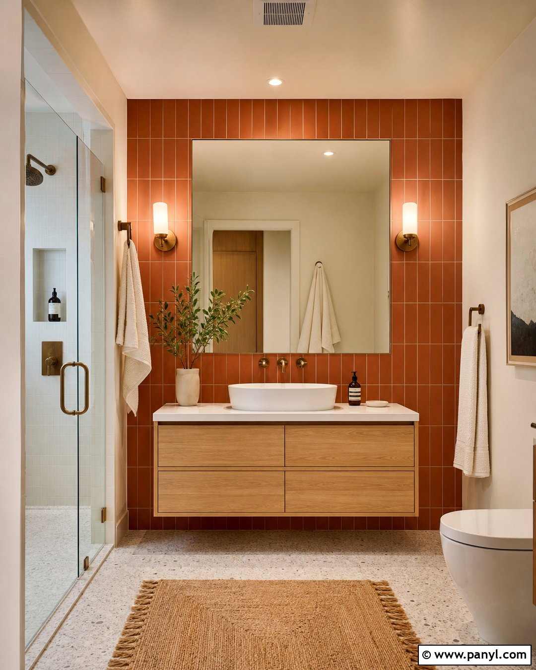 Orange Feature Wall Bathroom - 30 orange feature wall ideas