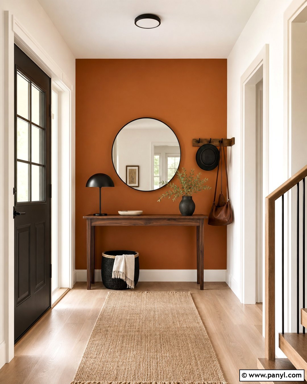 Orange Feature Wall Entryway - 30 orange feature wall ideas
