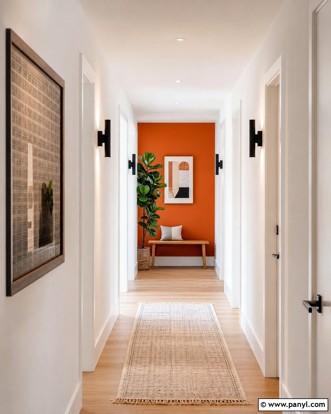 Orange Feature Wall Hallway - 30 orange feature wall ideas