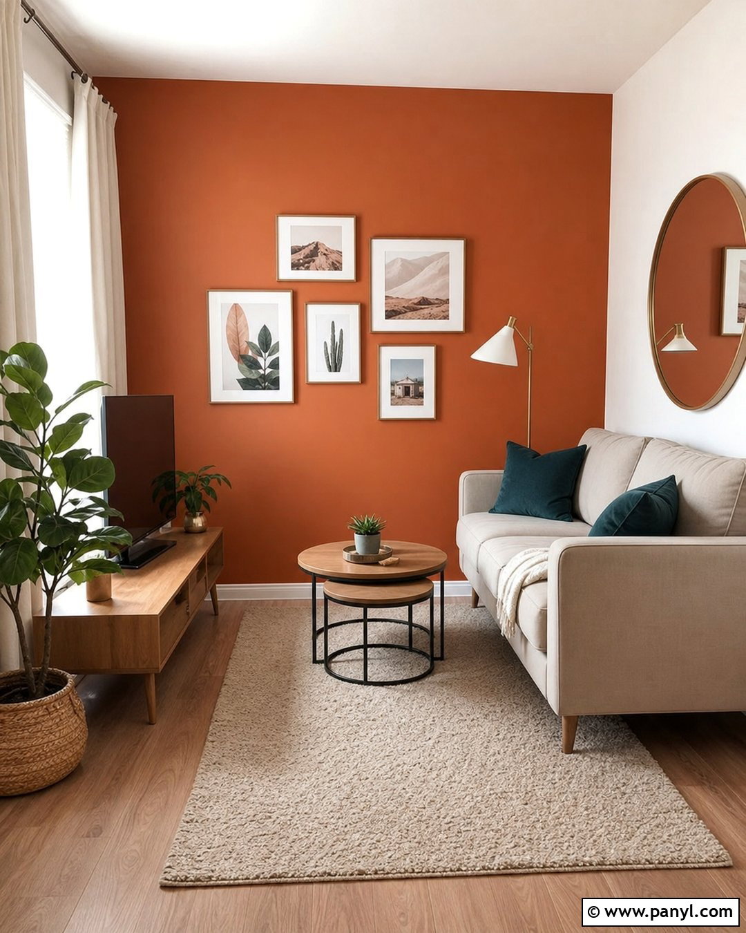 Orange Feature Wall Small Living Room - 30 orange feature wall ideas