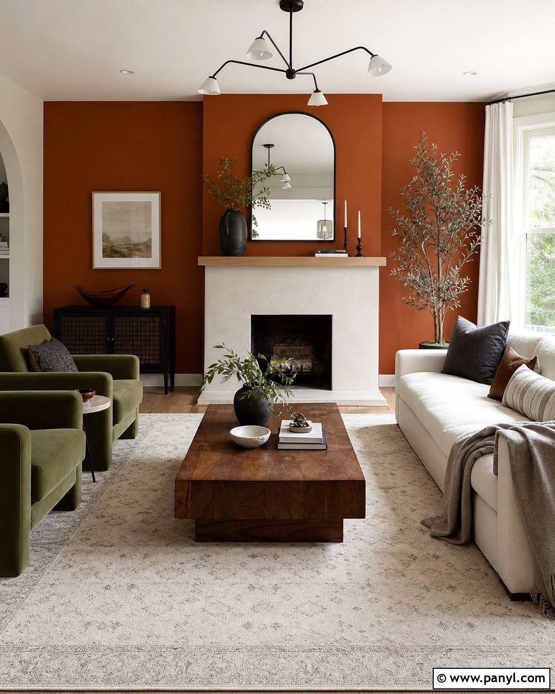 Orange Feature Wall With Fireplace - 30 orange feature wall ideas