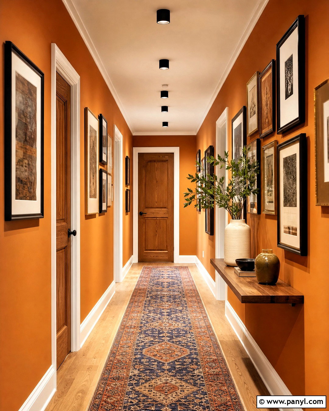 Orange Gallery Hallway - 20 orange interior design ideas