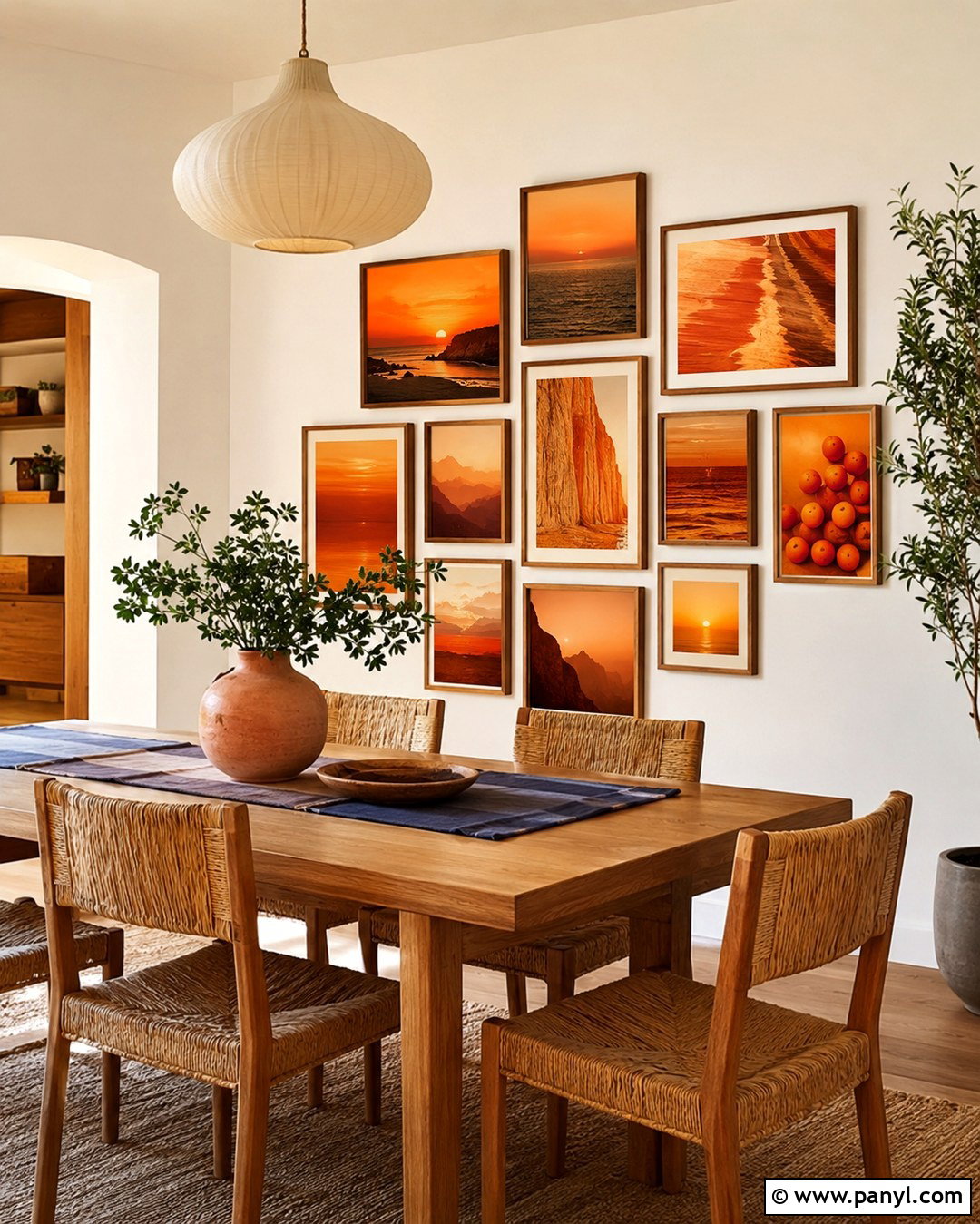 Orange Gallery Wall Photos - 20 Gallery Wall Color Photos