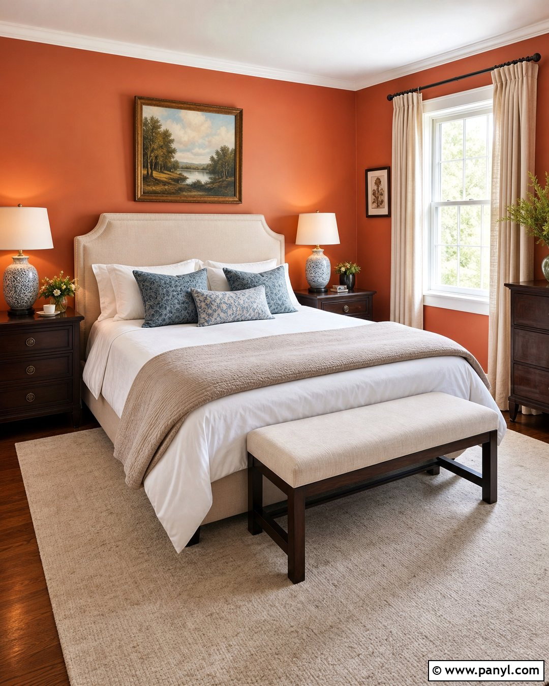Orange Guest Bedroom - 35 orange wall paint ideas