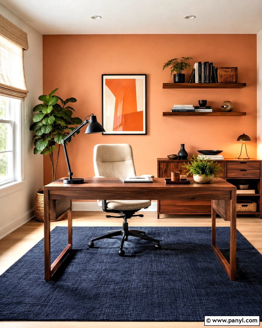 Orange Home Office - 20 orange interior ideas