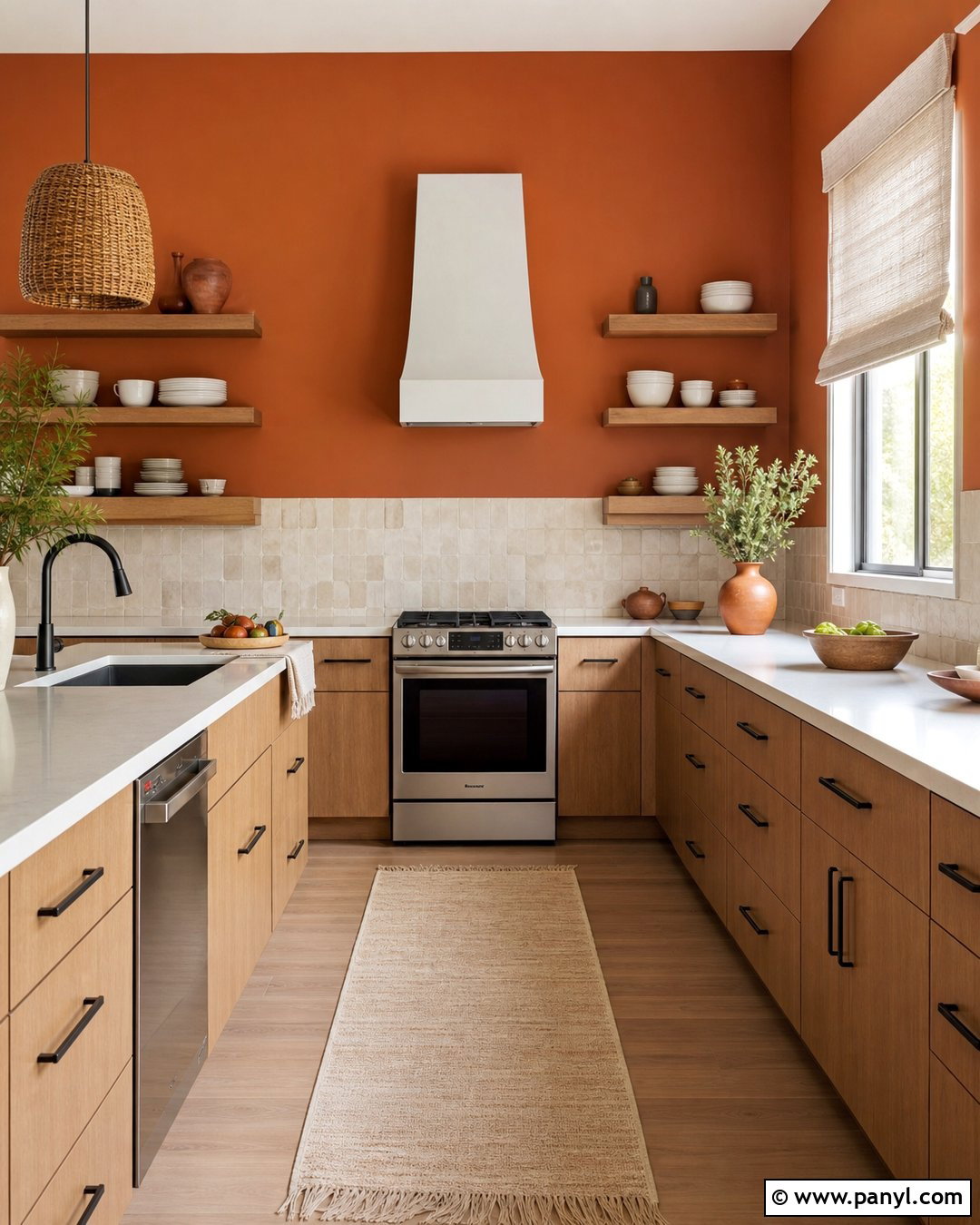 Orange Kitchen Backsplash Wall - 30 Orange Painted Walls