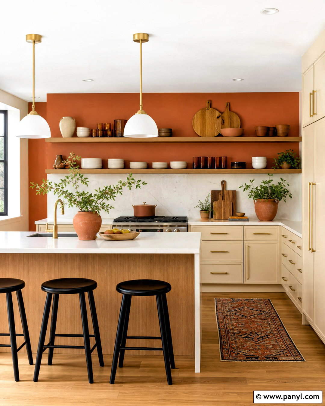 Orange Kitchen Display Wall - 20 orange wall decor ideas