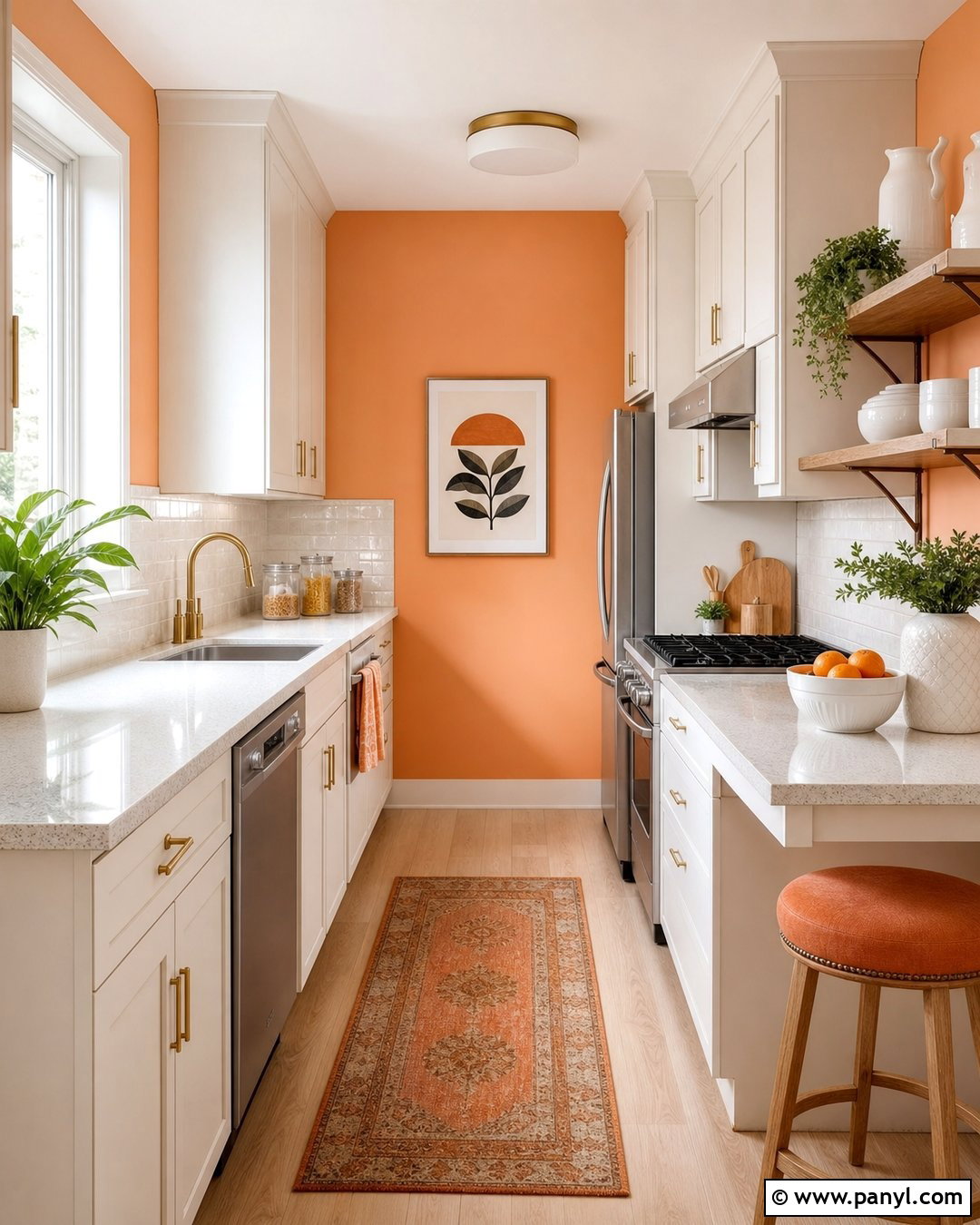 Orange Kitchen Walls In A Small Kitchen - 35 orange kitchen walls