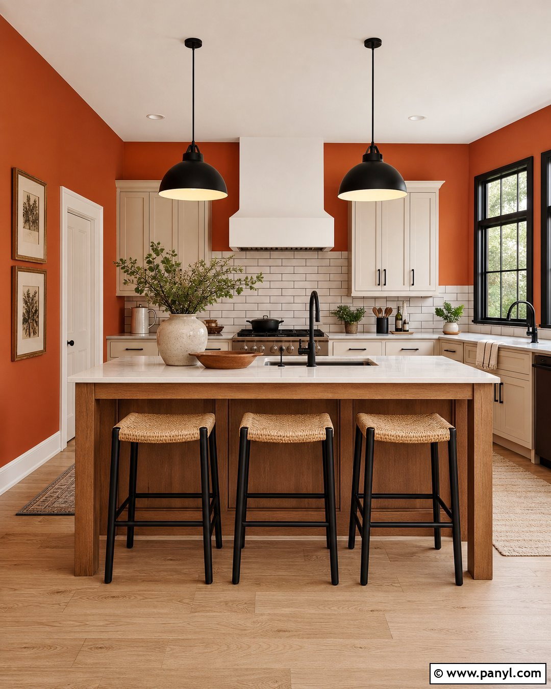 Orange Kitchen Walls With Black Accents - 35 orange kitchen walls