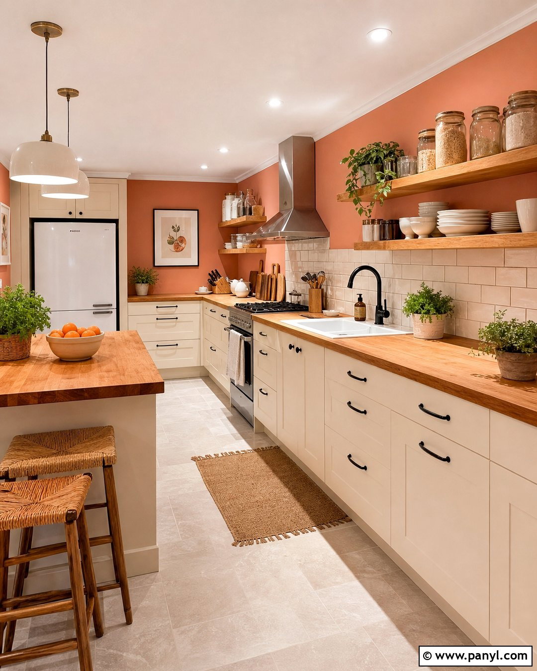 35 Orange Kitchen Walls for a Warm, Energizing Cooking Space