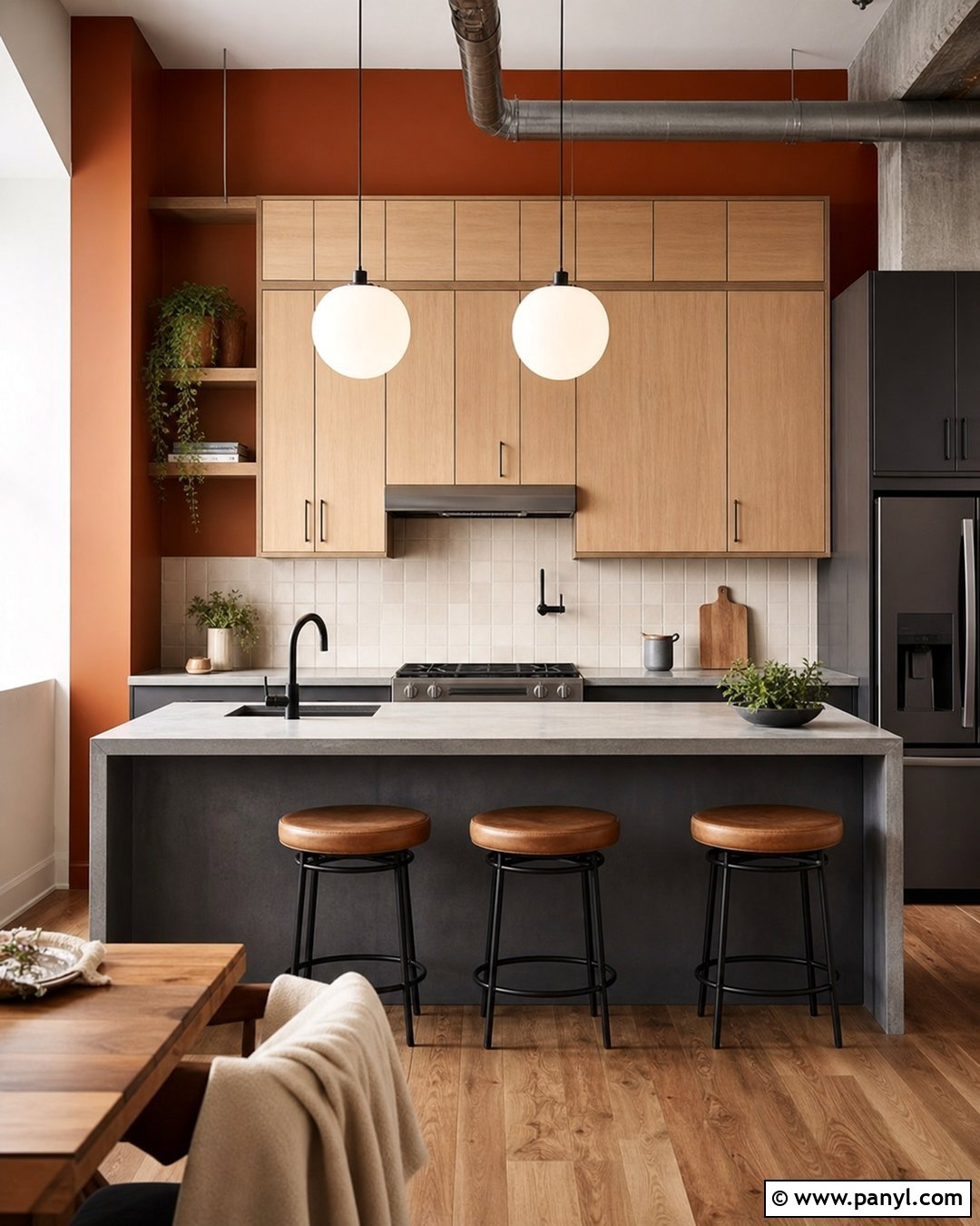 Orange Kitchen Walls With Concrete Countertops - 35 orange kitchen walls