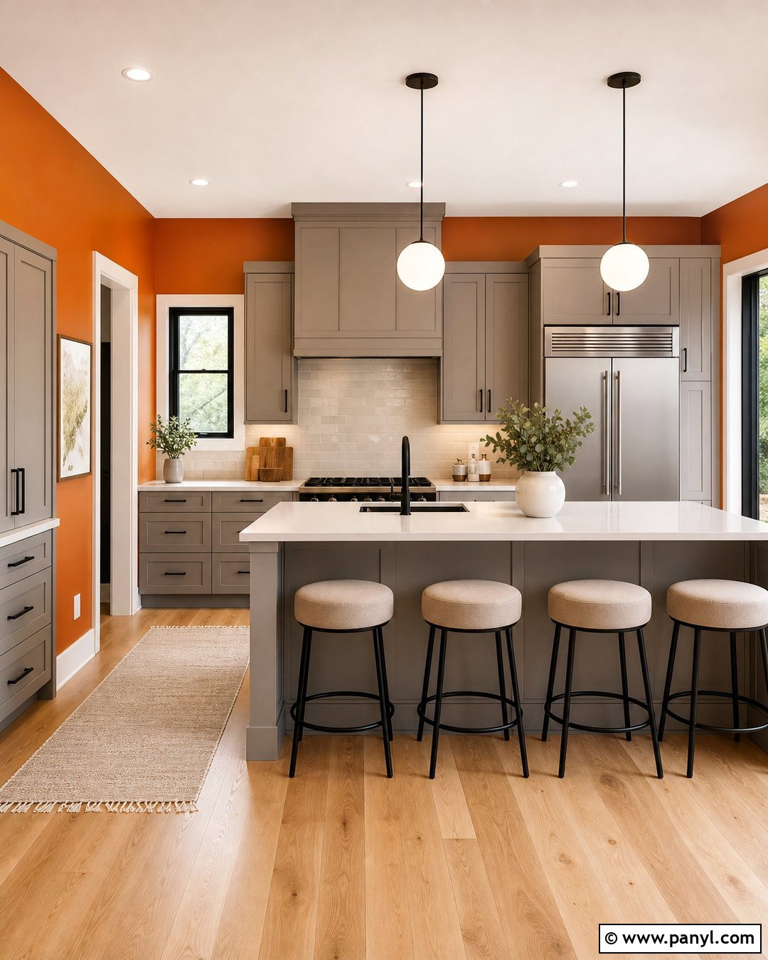 Orange Kitchen Walls With Gray Cabinets - 20 Orange Wall Paint Ideas Kitchen Ideas