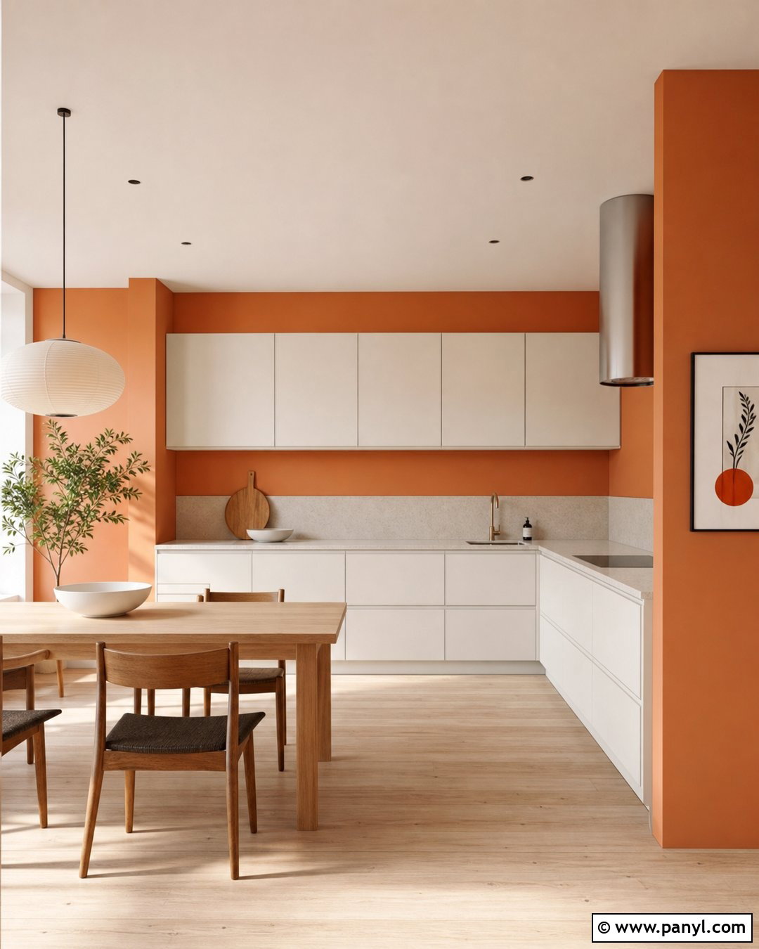 Orange Kitchen Walls With Minimalist Decor - 35 orange kitchen walls