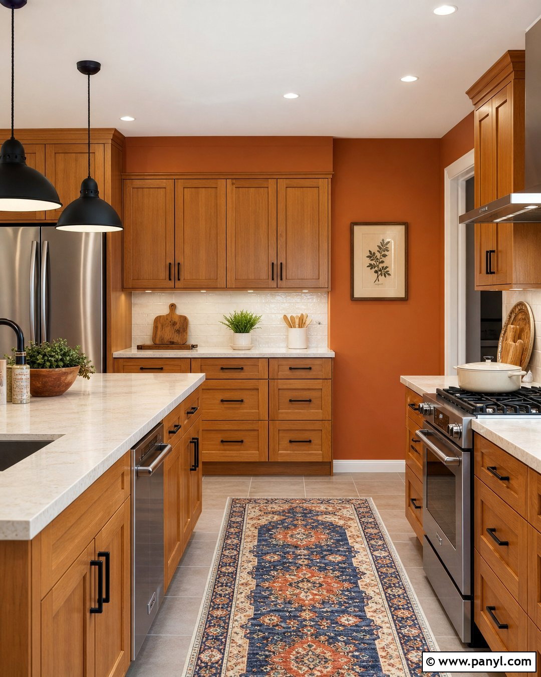 Orange Kitchen Walls With Oak Cabinets - 35 orange kitchen walls