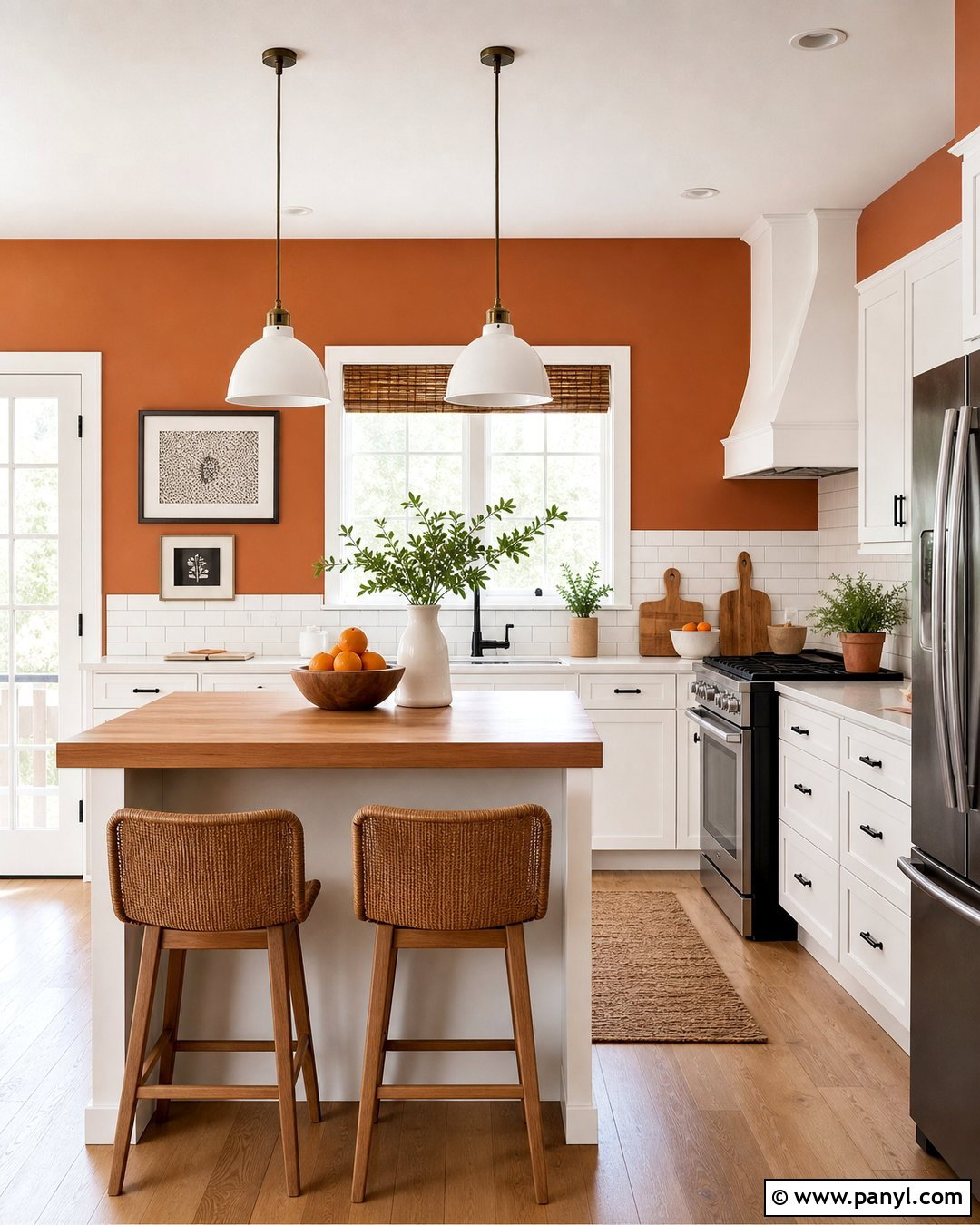 Orange Kitchen Walls With White Subway Tile - 35 orange kitchen walls