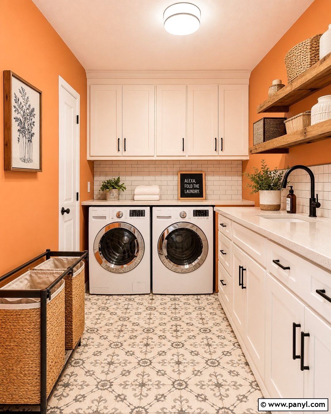 Orange Laundry Room - 35 orange wall paint ideas