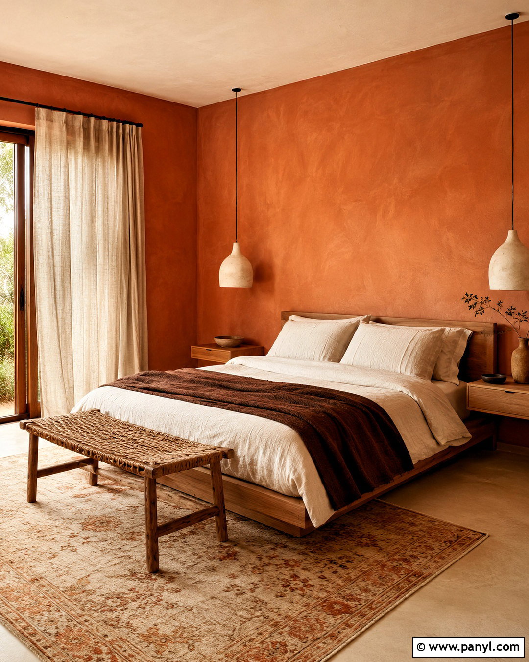 Orange Limewash Bedroom - 20 Warm Orange Wall Color Ideas