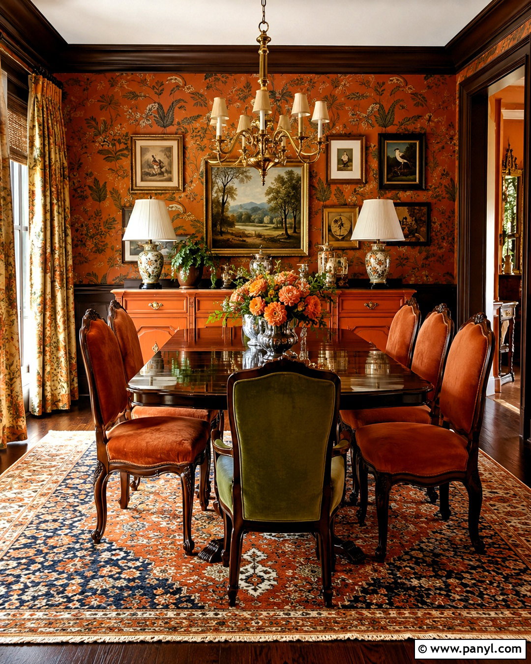Orange Maximalist Dining Room - 20 orange home ideas