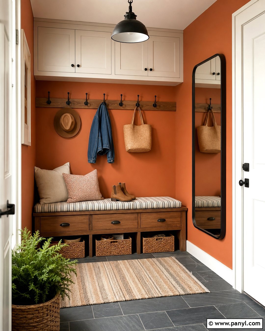 Orange Mudroom Walls - 30 Orange Painted Walls