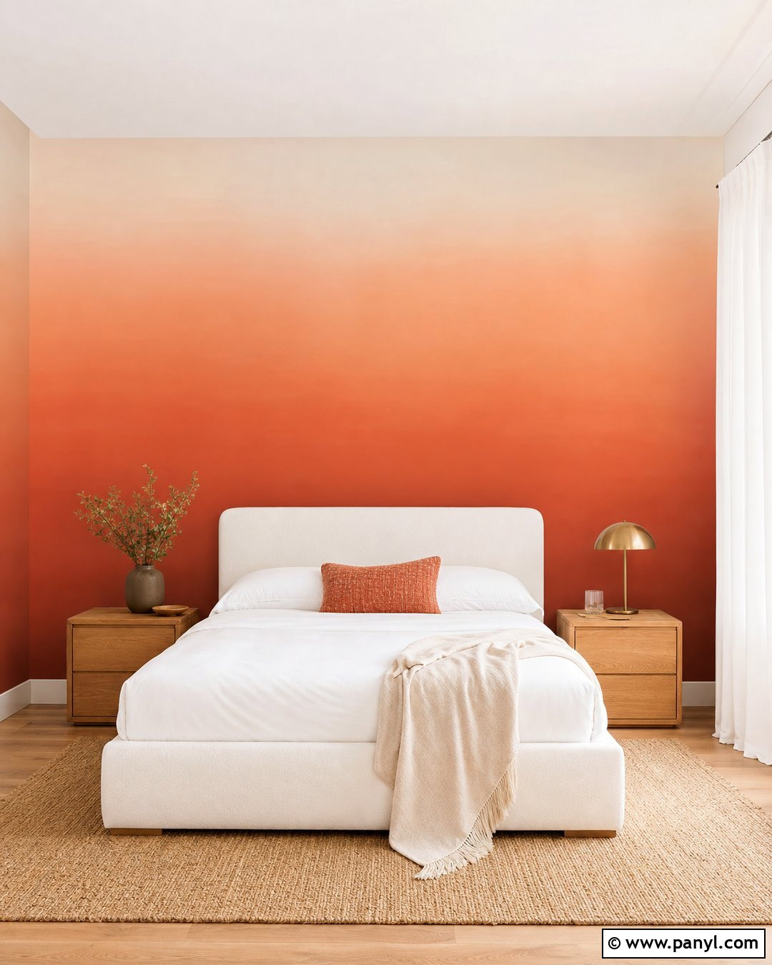 Orange Ombre Feature Wall - 30 orange feature wall ideas