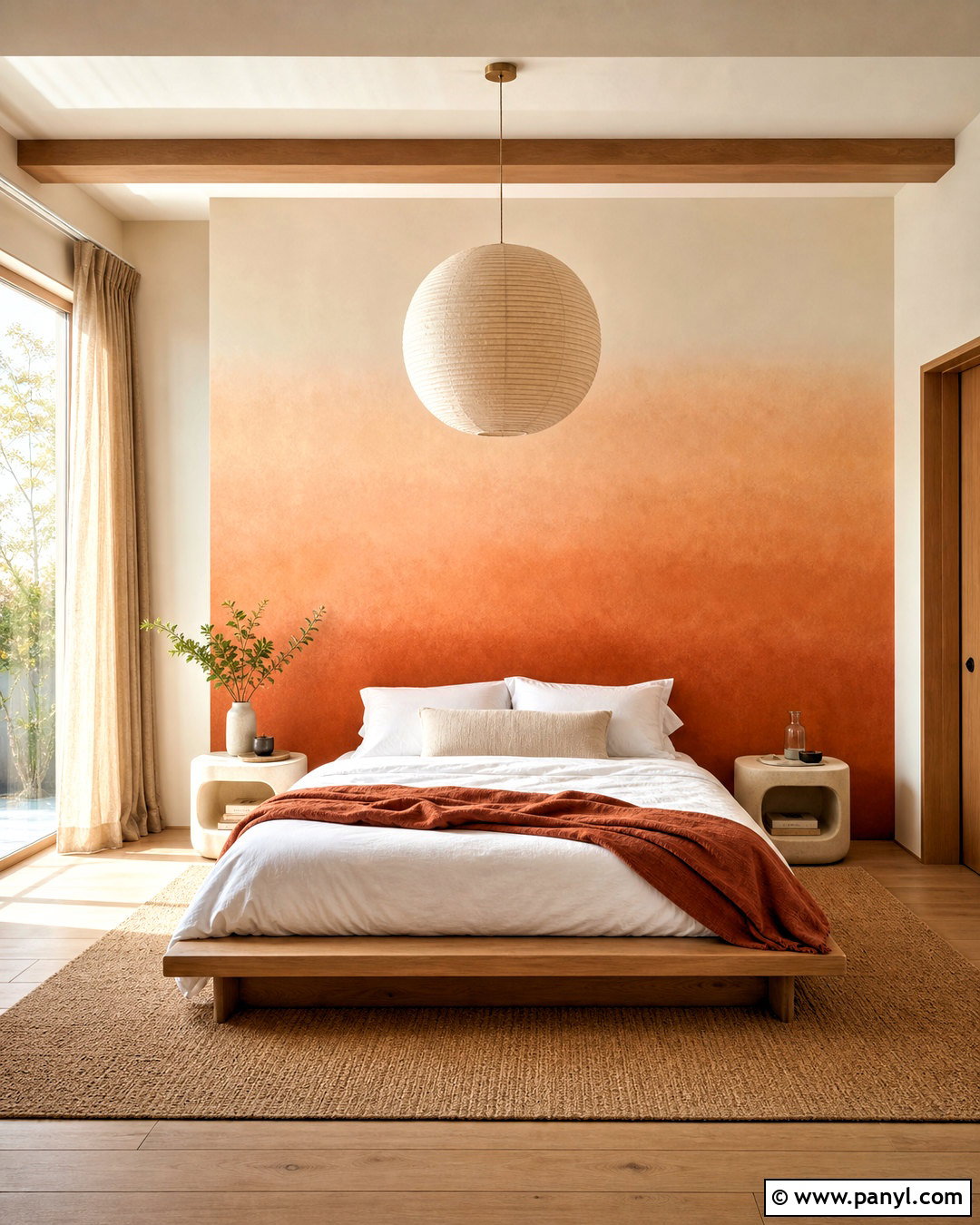 Orange Ombre Wall - 20 orange wall decor ideas