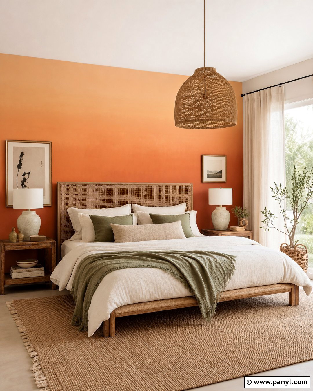 Orange Ombre Wall - 35 orange wall paint ideas