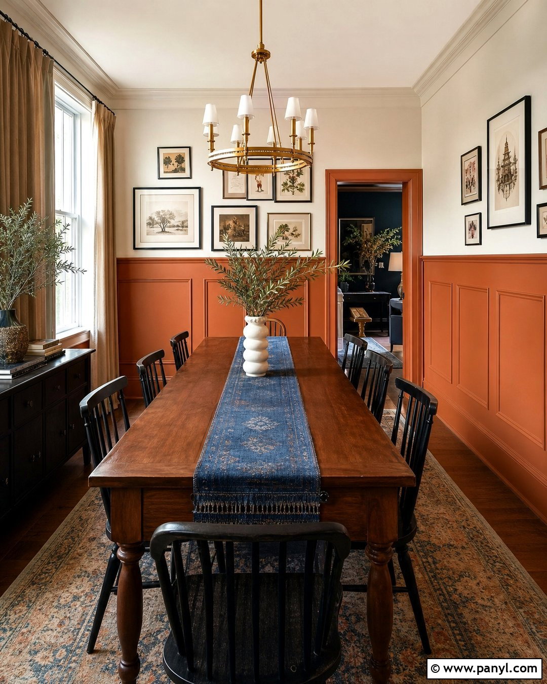Orange Painted Wainscoting - 35 orange wall paint ideas
