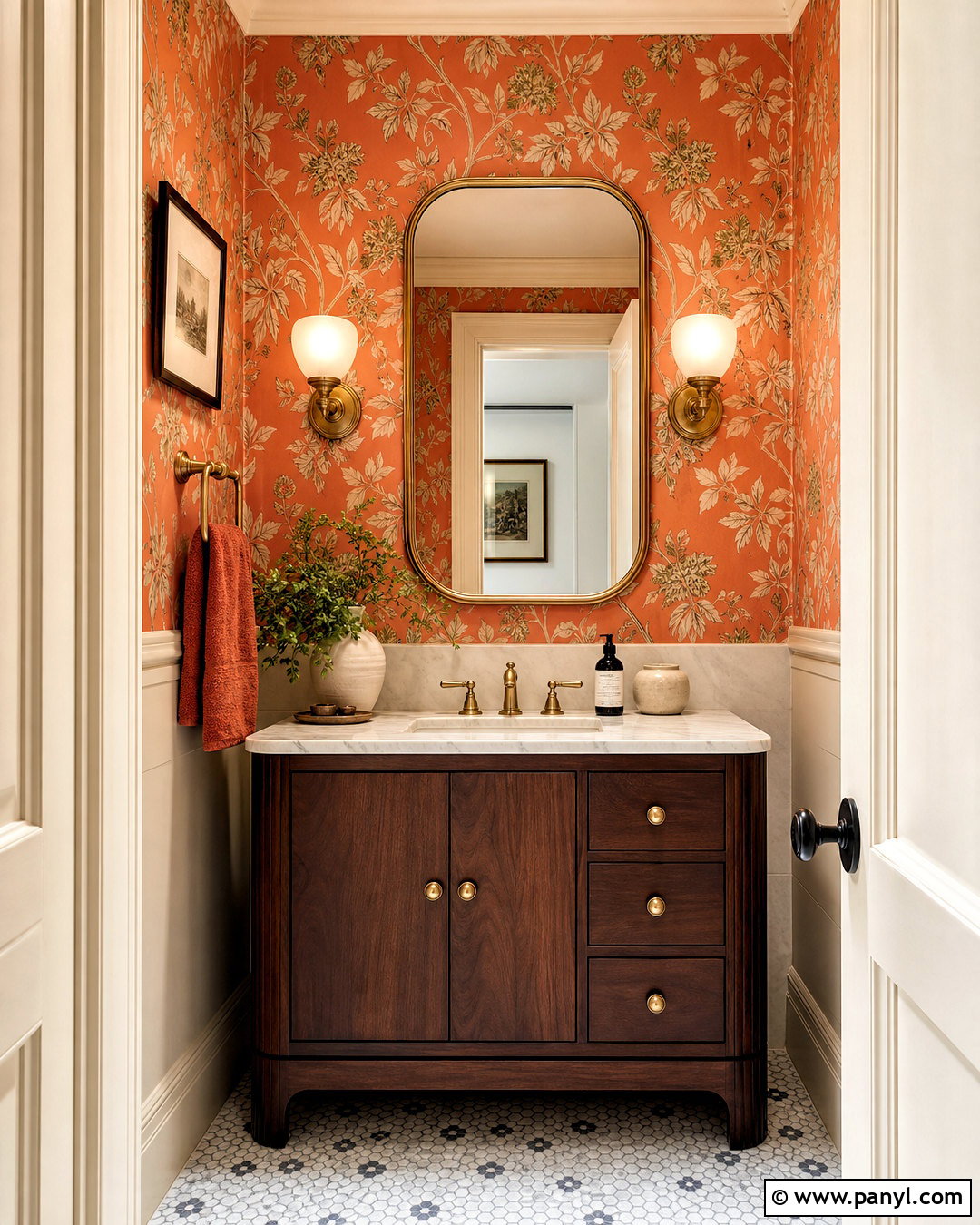 Orange Powder Room - 20 orange interior design ideas