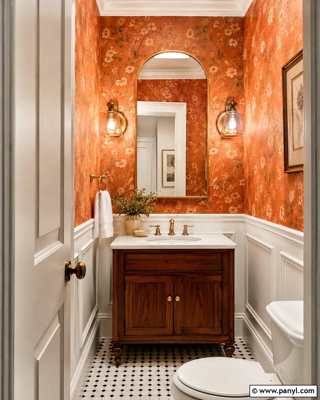 Orange Powder Room - 20 orange interior ideas