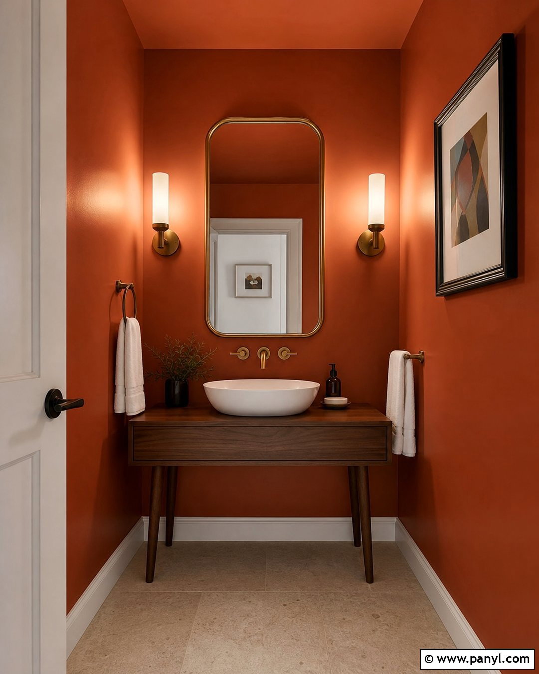 Orange Powder Room Walls - 30 Orange Painted Walls