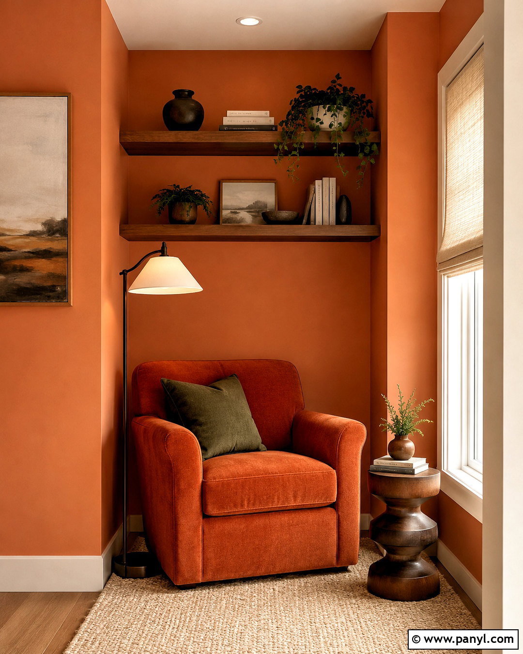 Orange Reading Nook - 20 orange interior ideas