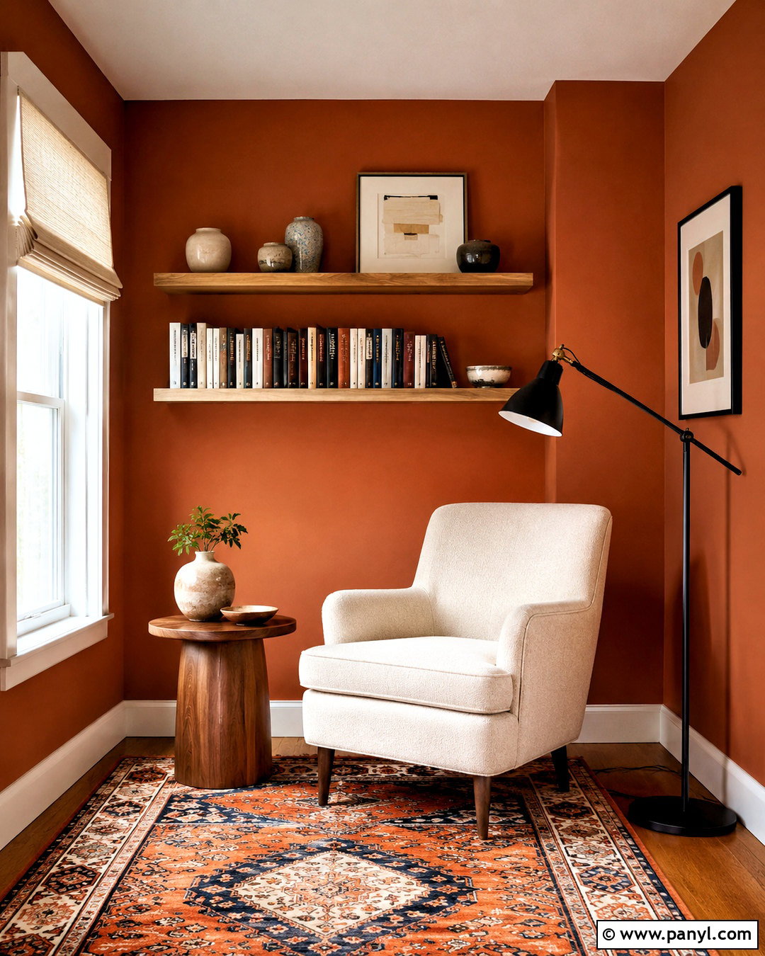 Orange Reading Nook Wall - 20 colourful walls