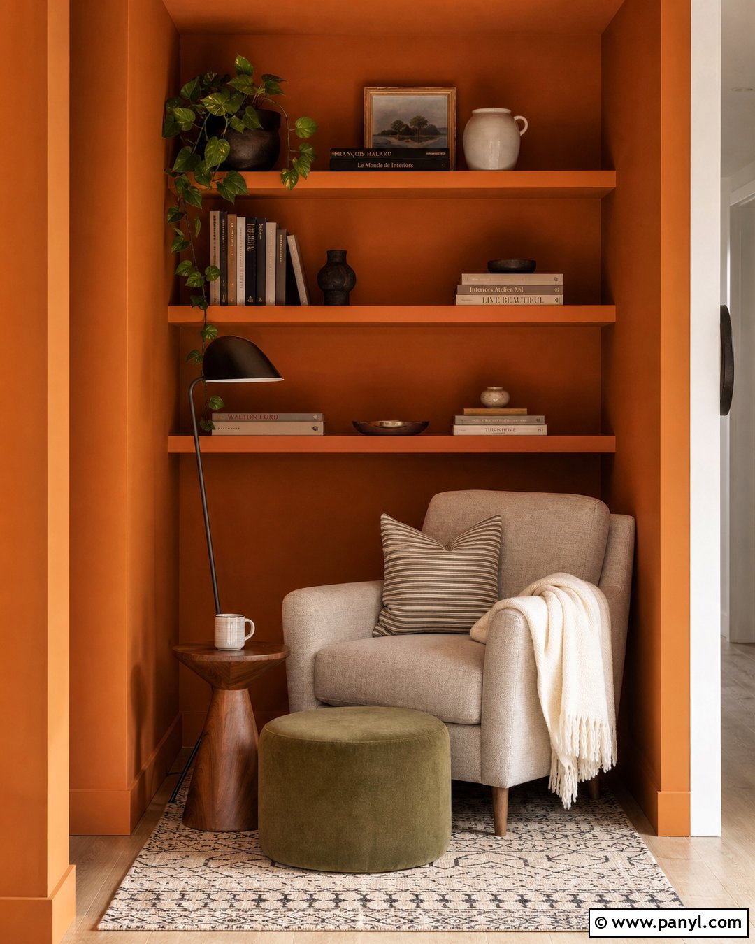 Orange Reading Nook Walls - 30 Orange Painted Walls