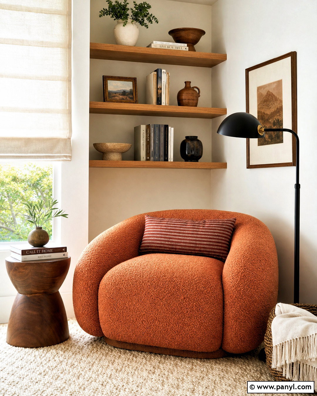 Orange Reading Nook - 20 orange interior design ideas