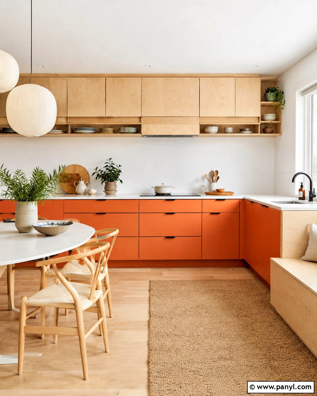 Orange Scandi Kitchen - 20 orange kitchen ideas