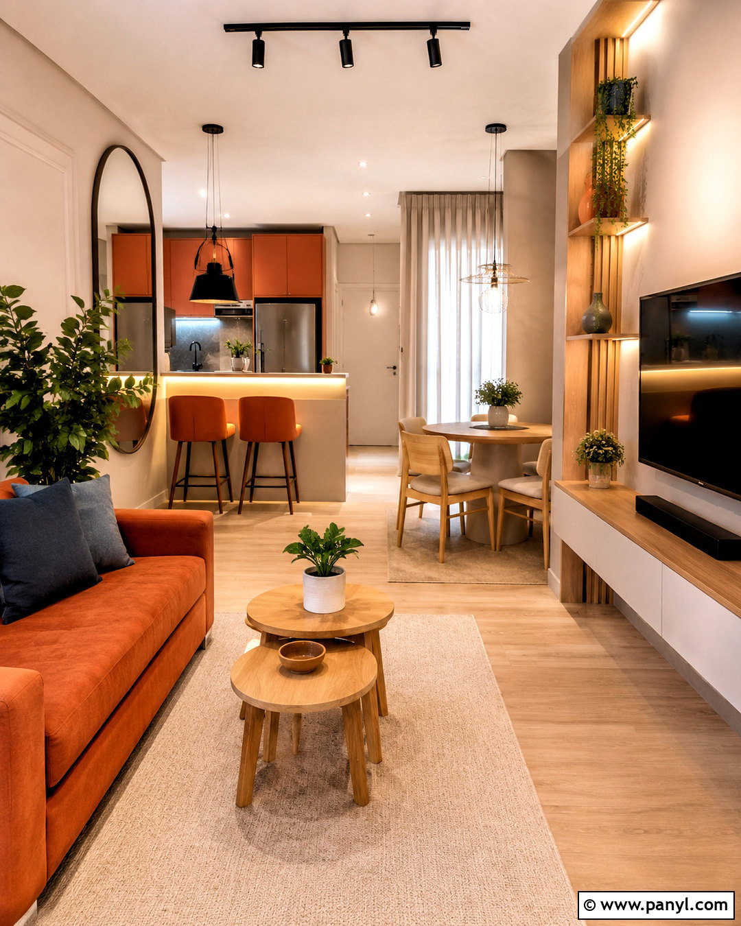 Orange Small Apartment - 20 orange home ideas