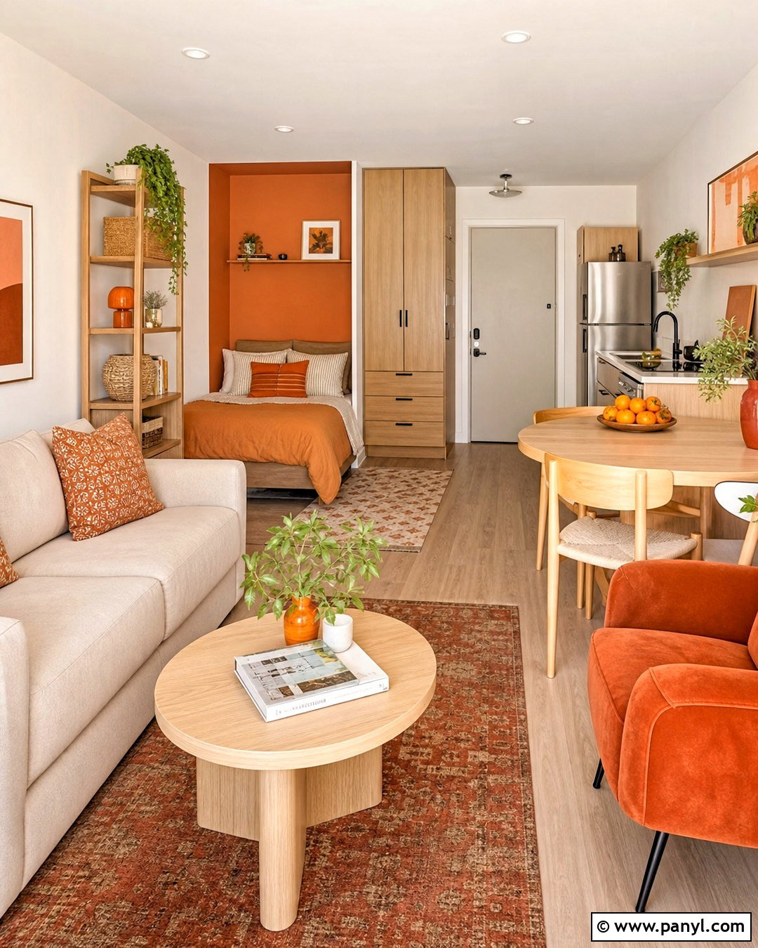 Orange Studio Apartment - 20 orange interior design ideas
