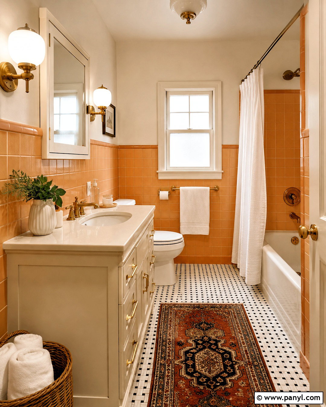 Orange Vintage Bathroom - 20 orange bathrooms designs