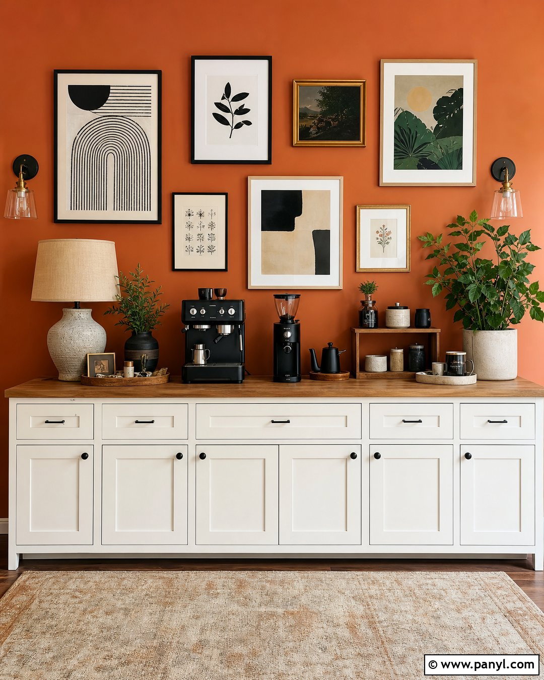 20 Orange Wall Coffee Setup Ideas for Cozy, Stylish Home Cafés